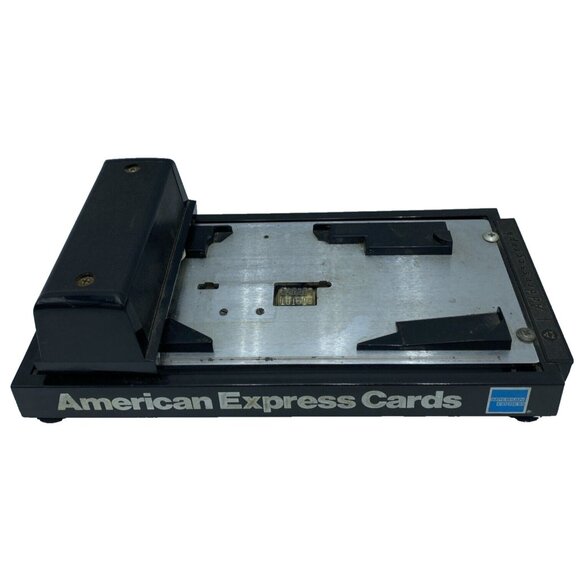 Vintage American Express Credit Card Portable Manual Imprint Machine Slider - Picture 2 of 11